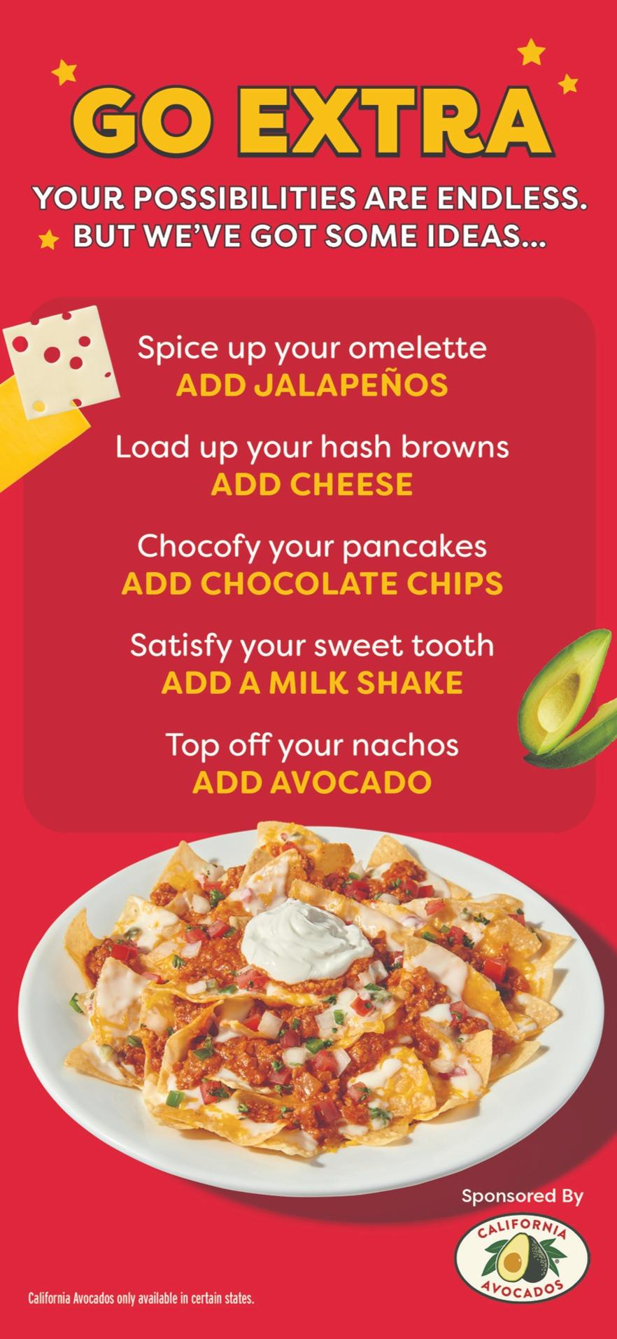 Table tents in 521 Denny’s units featured the California Avocados brand logo.