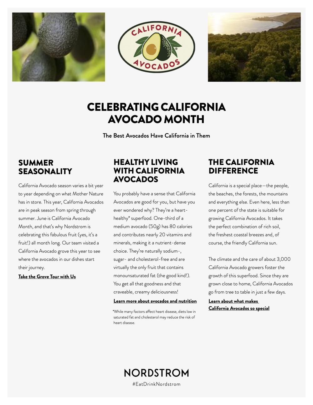 Nordstrom’s QR-code based POS materials featured links to informative and engaging content, including a video tour of a California avocado grove and packing house.